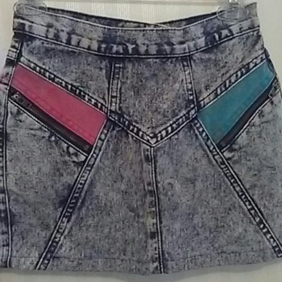 Dresses & Skirts - Color Block Denim Mini Skirt